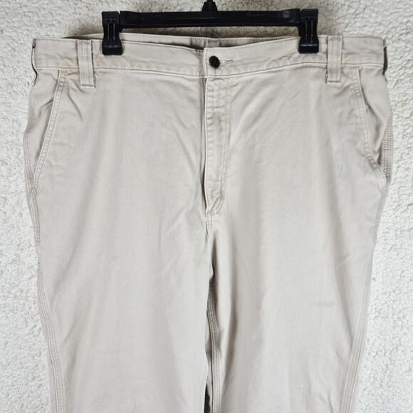 Carhartt Canvas Work Pants Men's 40x34 Relaxed Fit Beige Workwear - Picture 1 of 10